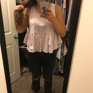 Anthropologie Vanessa Virginia eyelet front tank